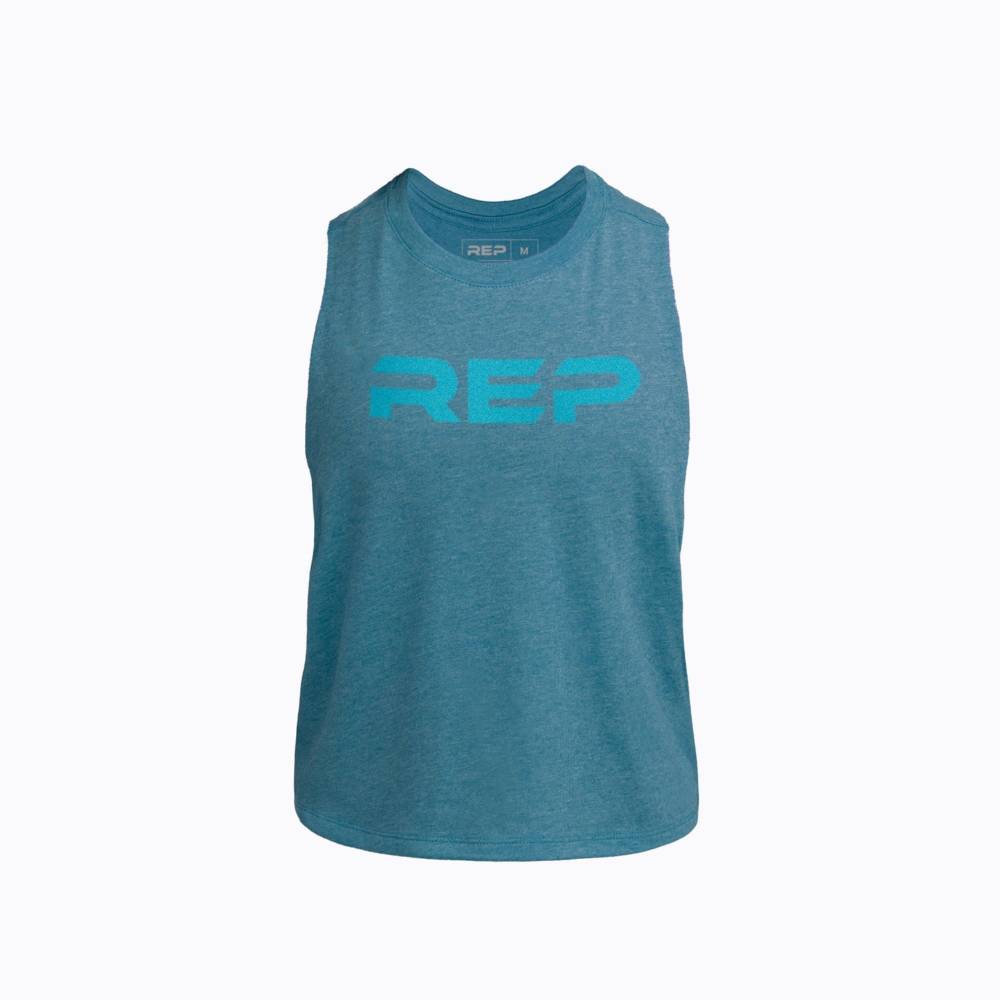 Teal Womens Daily Driver Cropped Dual-Blend Tank