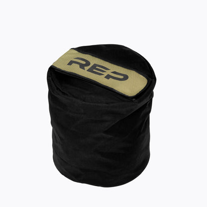 black and green stone sandbag with rep branding 150lb